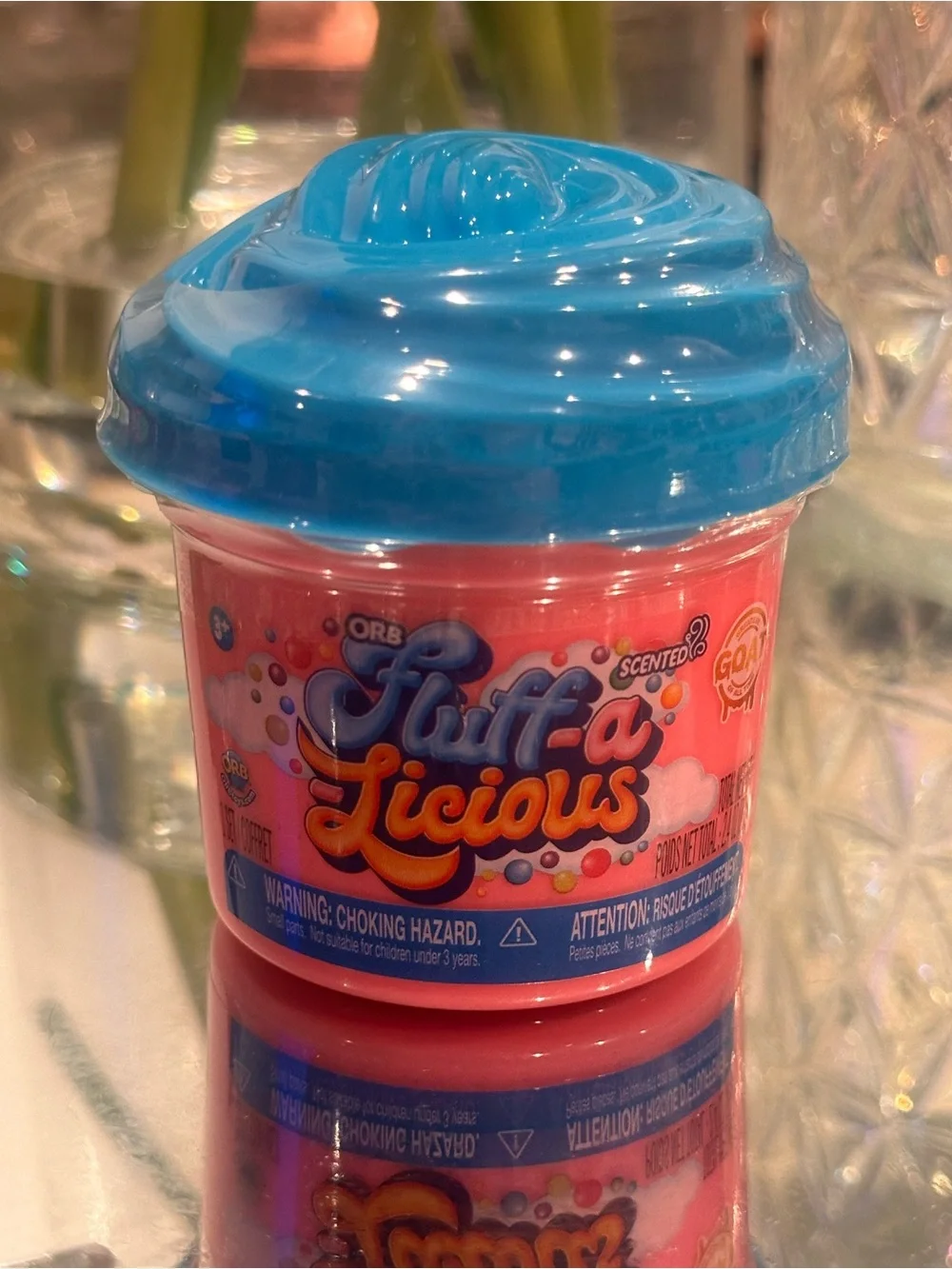 NEW ORB GOAT Fluff-a-Licious Scented Sensory Slime Compound Pink Sealed 2.4 oz
